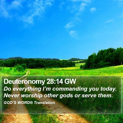 Deuteronomy 28:14 GW Bible Verse Image