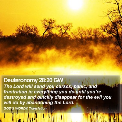 Deuteronomy 28:20 GW Bible Verse Image