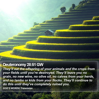Deuteronomy 28:51 GW Bible Verse Image