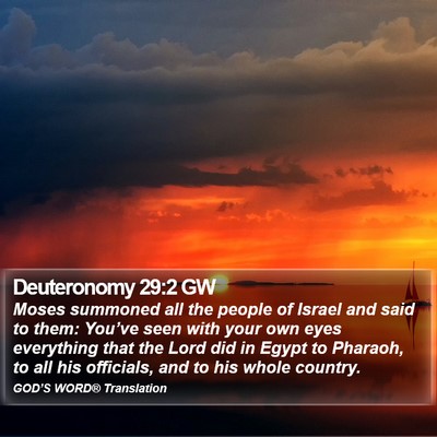 Deuteronomy 29:2 GW Bible Verse Image