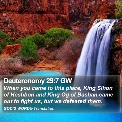 Deuteronomy 29:7 GW Bible Verse Image