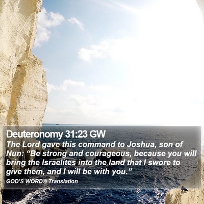 Deuteronomy 31:23 GW Bible Verse Image
