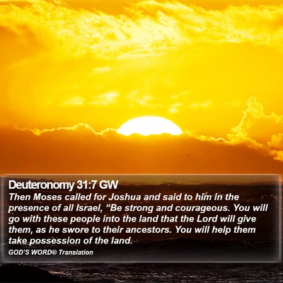 Deuteronomy 31:7 GW Bible Verse Image