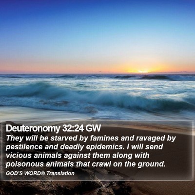 Deuteronomy 32:24 GW Bible Verse Image