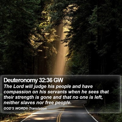 Deuteronomy 32:36 GW Bible Verse Image