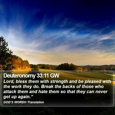 Deuteronomy 33:11 GW Bible Verse Image