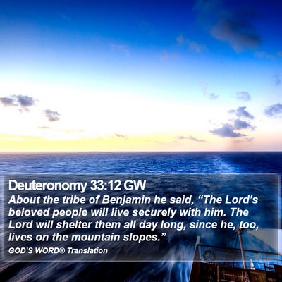 Deuteronomy 33:12 GW Bible Verse Image