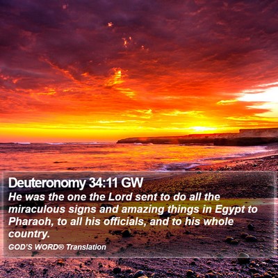 Deuteronomy 34:11 GW Bible Verse Image