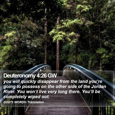Deuteronomy 4:26 GW Bible Verse Image