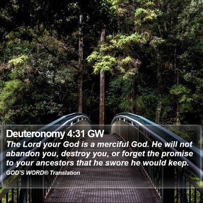 Deuteronomy 4:31 GW Bible Verse Image