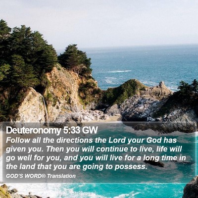 Deuteronomy 5:33 GW Bible Verse Image
