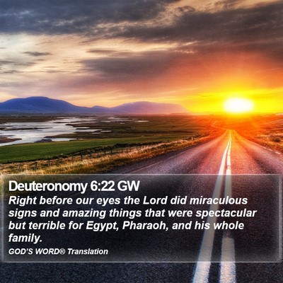 Deuteronomy 6:22 GW Bible Verse Image