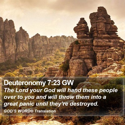 Deuteronomy 7:23 GW Bible Verse Image