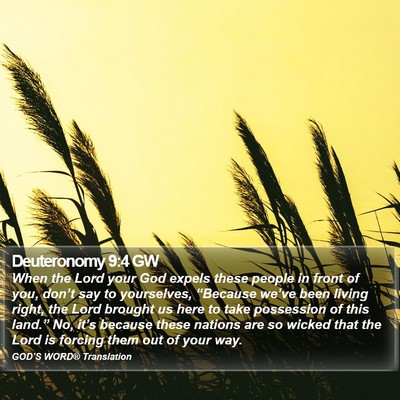Deuteronomy 9:4 GW Bible Verse Image