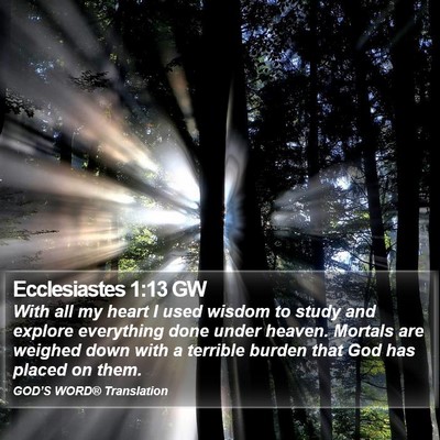 Ecclesiastes 1:13 GW Bible Verse Image