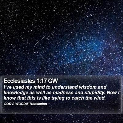Ecclesiastes 1:17 GW Bible Verse Image