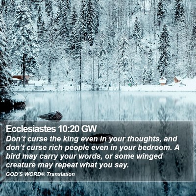 Ecclesiastes 10:20 GW Bible Verse Image