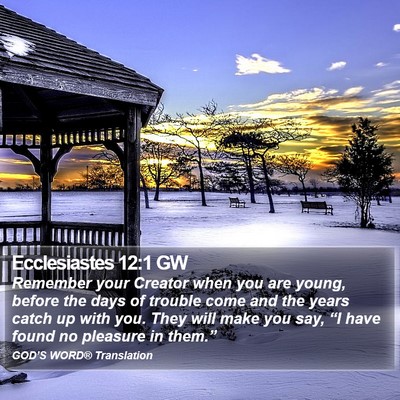 Ecclesiastes 12:1 GW Bible Verse Image