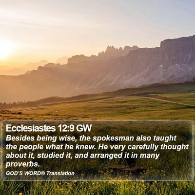 Ecclesiastes 12:9 GW Bible Verse Image