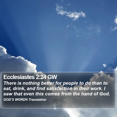 Ecclesiastes 2:24 GW Bible Verse Image