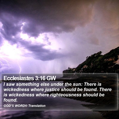 Ecclesiastes 3:16 GW Bible Verse Image