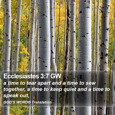 Ecclesiastes 3:7 GW Bible Verse Image