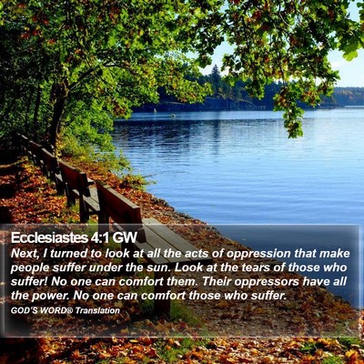 Ecclesiastes 4:1 GW Bible Verse Image