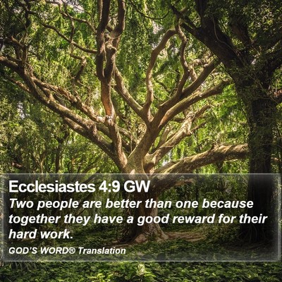 Ecclesiastes 4:9 GW Bible Verse Image