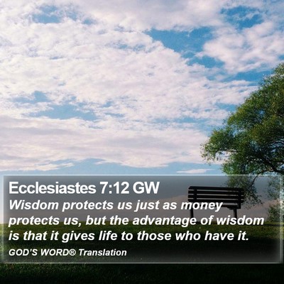 Ecclesiastes 7:12 GW Bible Verse Image