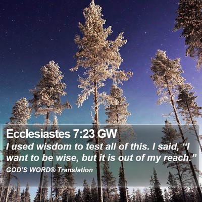 Ecclesiastes 7:23 GW Bible Verse Image