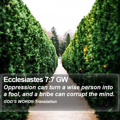 Ecclesiastes 7:7 GW Bible Verse Image