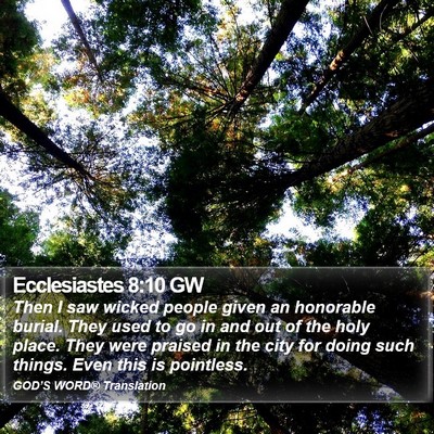 Ecclesiastes 8:10 GW Bible Verse Image