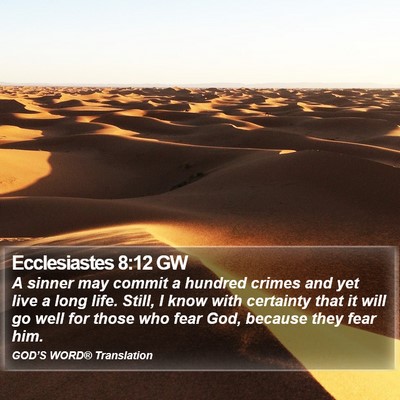 Ecclesiastes 8:12 GW Bible Verse Image