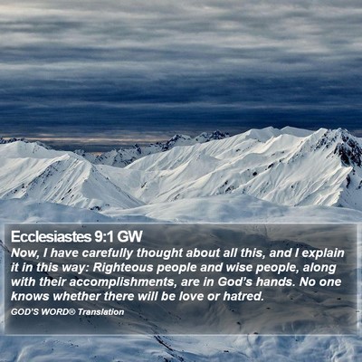 Ecclesiastes 9:1 GW Bible Verse Image