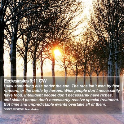 Ecclesiastes 9:11 GW Bible Verse Image