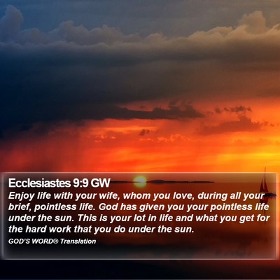 Ecclesiastes 9:9 GW Bible Verse Image