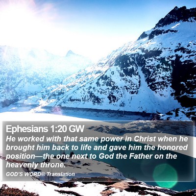 Ephesians 1:20 GW Bible Verse Image