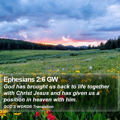 Ephesians 2:6 GW Bible Verse Image