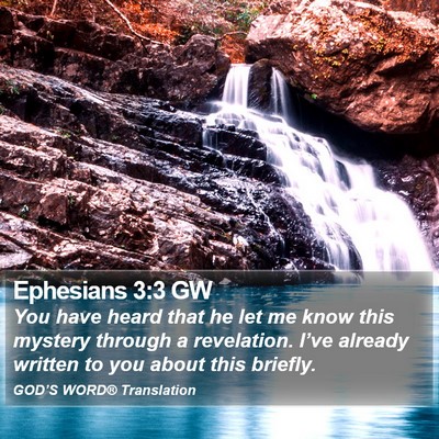 Ephesians 3:3 GW Bible Verse Image