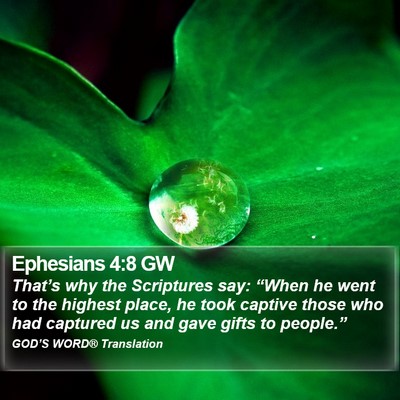 Ephesians 4:8 GW Bible Verse Image