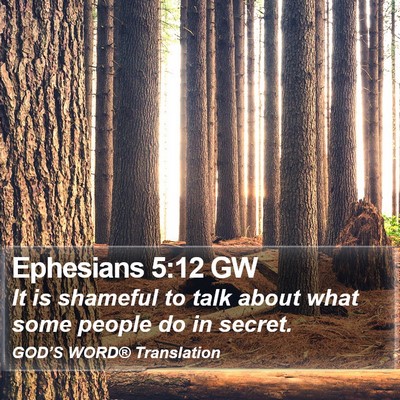 Ephesians 5:12 GW Bible Verse Image