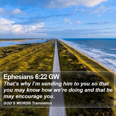 Ephesians 6:22 GW Bible Verse Image