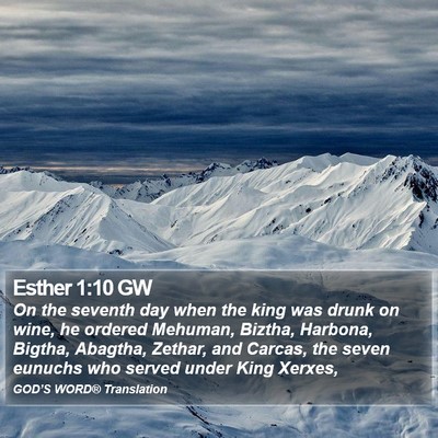 Esther 1:10 GW Bible Verse Image