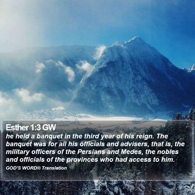 Esther 1:3 GW Bible Verse Image