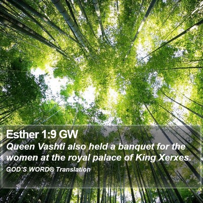 Esther 1:9 GW Bible Verse Image