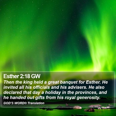 Esther 2:18 GW Bible Verse Image