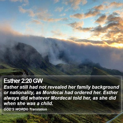 Esther 2:20 GW Bible Verse Image
