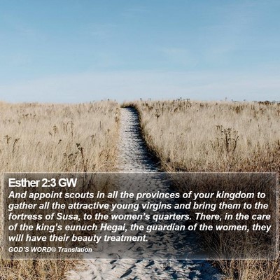Esther 2:3 GW Bible Verse Image