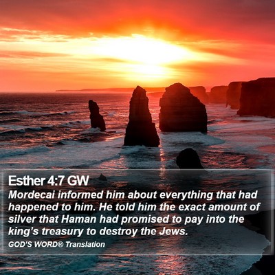 Esther 4:7 GW Bible Verse Image