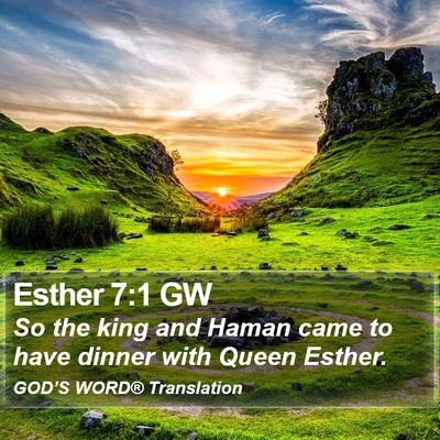 Esther 7:1 GW Bible Verse Image